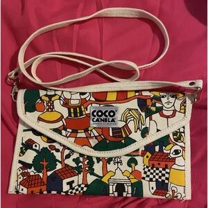 RARE! Coco Canela El Salvador Colorful Collage Artist Crossbody Purse Bag
